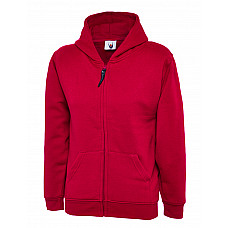 UC506 Red Childrens Classic Full Zip Hooded Sweatshirt