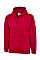 UC506 Red Childrens Classic Full Zip Hooded Sweatshirt