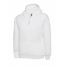 UC506 White Childrens Classic Full Zip Hooded Sweatshirt