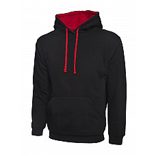 UC507 Black/Red Contrast Hooded Sweatshirt