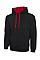 UC507 Black/Red Contrast Hooded Sweatshirt