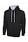 UC507 Black/Heather Grey Contrast Hooded Sweatshirt