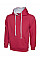 UC507 Fuchsia/Heather Grey Contrast Hooded Sweatshirt