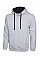 UC507 Heather Grey/Navy Contrast Hooded Sweatshirt