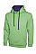 UC507 Lime/Purple Contrast Hooded Sweatshirt