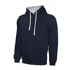 UC507 Navy/Heather Grey Contrast Hooded Sweatshirt