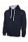 UC507 Navy/Heather Grey Contrast Hooded Sweatshirt