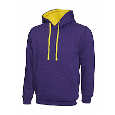 UC507 Purple/Yellow Contrast Hooded Sweatshirt