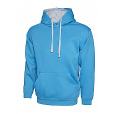 UC507 Sapphire/Heather Grey Contrast Hooded Sweatshirt