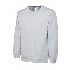 UC211 Heather Grey Ladies Deluxe Crew Neck Sweatshirt