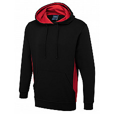 UC517 Black/Red Two Tone Hooded Sweatshirt