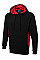 UC517 Black/Red Two Tone Hooded Sweatshirt