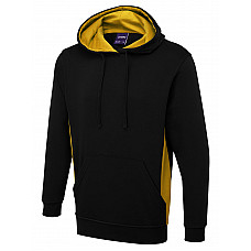 UC517 Black/Yellow Two Tone Hooded Sweatshirt