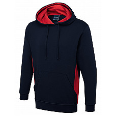 UC517 Navy/Red Two Tone Hooded Sweatshirt