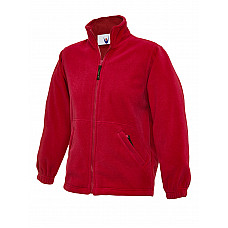 UC603 Red Childrens Classic Full Zip Fleece Jacket