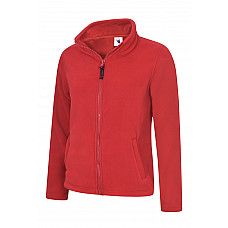 UC608 Red Ladies Classic Full Zip Fleece Jacket