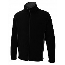 UC617 Black/Charcoal Two Tone Full Zip Fleece Jacket