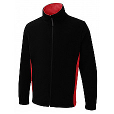 UC617 Black/Red Two Tone Full Zip Fleece Jacket