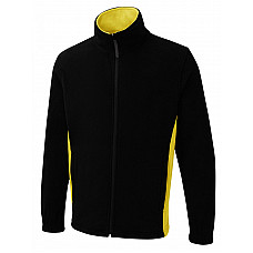 UC617 Black/Yellow Two Tone Full Zip Fleece Jacket