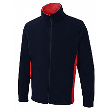 UC617 Navy/Red Two Tone Full Zip Fleece Jacket