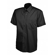 UC702 Black Mens Pinpoint Oxford Half Sleeve Shirt