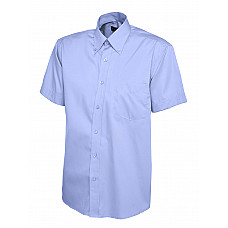 UC702 Mid Blue Mens Pinpoint Oxford Half Sleeve Shirt