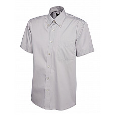 UC702 Silver Grey Mens Pinpoint Oxford Half Sleeve Shirt