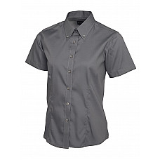 UC704 Charcoal Ladies Pinpoint Oxford Half Sleeve Shirt