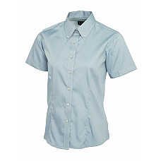 UC704 Light Blue Ladies Pinpoint Oxford Half Sleeve Shirt