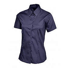 UC704 Navy Ladies Pinpoint Oxford Half Sleeve Shirt