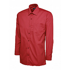 UC709 Red Mens Poplin Full Sleeve Shirt