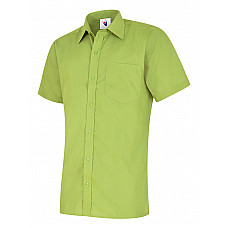 UC710 Lime Mens Poplin Half Sleeve Shirt