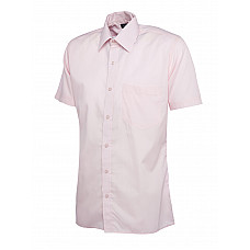 UC710 Pink Mens Poplin Half Sleeve Shirt