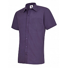 UC710 Purple Mens Poplin Half Sleeve Shirt