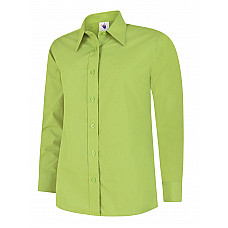 UC711 Lime Ladies Poplin Full Sleeve Shirt