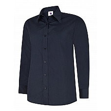 UC711 Navy Ladies Poplin Full Sleeve Shirt