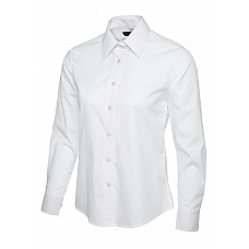 UC711 White Ladies Poplin Full Sleeve Shirt