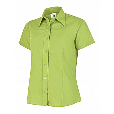 UC712 Lime Ladies Poplin Half Sleeve Shirt