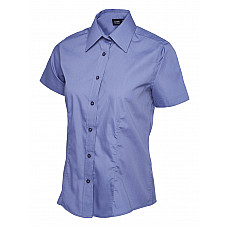 UC712 Mid Blue Ladies Poplin Half Sleeve Shirt