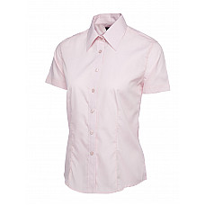 UC712 Pink Ladies Poplin Half Sleeve Shirt