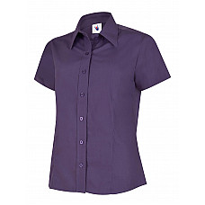 UC712 Purple Ladies Poplin Half Sleeve Shirt