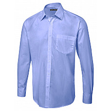 UC713 Mid Blue Men's Long Sleeve Poplin Shirt