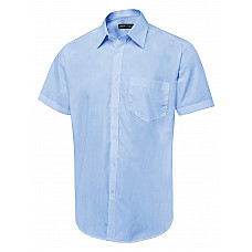 UC714 Light Blue Men's Short Sleeve Poplin Shirt