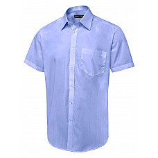 UC714 Mid Blue Men's Short Sleeve Poplin Shirt