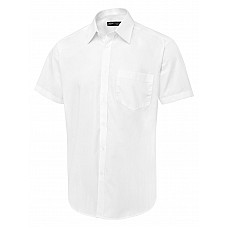 UC714 White Men's Short Sleeve Poplin Shirt