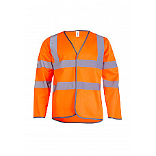 UC802 Orange Long Sleeve Hi Vis Safety Waistcoat