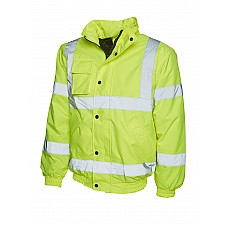 UC804 Yellow Hi Vis Bomber Jacket