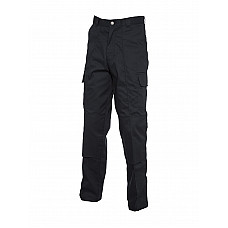 UC904L Black Cargo Trouser with Knee Pad Pockets Long