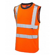 ASHFORD ISO 20471 Cl 2 Comfort Sleeveless T-Shirt HV ORANGE