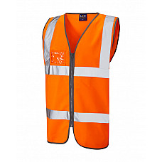 RUMSAM ISO 20471 Cl 2 Waistcoat Zip & ID Pocket HV ORANGE